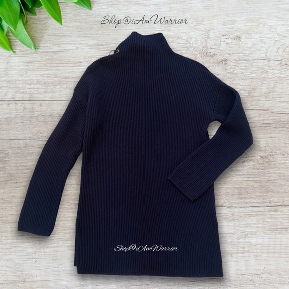 J.Crew navy lace up mock neck tunic sweater *shop@iamwarrior - Picture 3 of 8